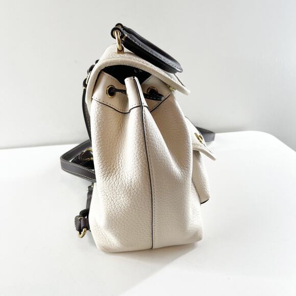 Coach Riya 21 Pebble Leather Backpack with Leather Top Handle Cream White main image 4